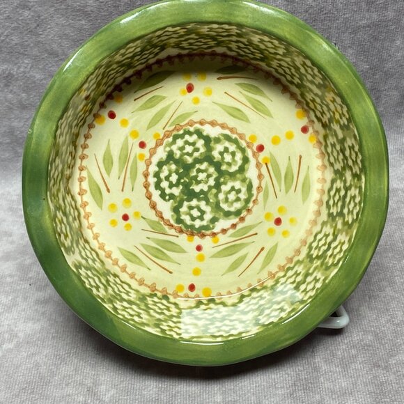 Temp-Tations Old World Green 5 inch Scalloped Edge Bowls Set Of 2 - Picture 5 of 9